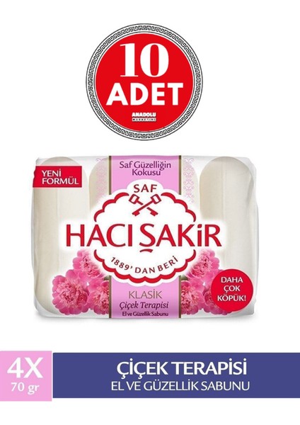 Klasik Çiçek Terapisi Sabun 4 x 70 gr Banyo Sabunu 10 Adet