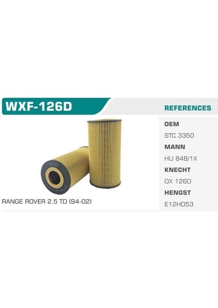 Wınkel WXF-126D Wınkel Yağ Filtresi Bmw 3 E36 Bmw 5 E39 325 525 T