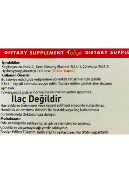 M.c.m ( Keçiboynuzu- Ginseng Ekstratı - Çörekotu)50 Kapsül