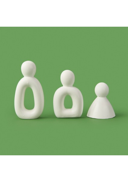 Deco 3'lü Family Obje - Beyaz