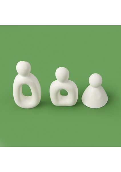 Deco 3'lü Family Obje - Beyaz