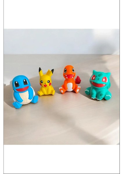 Favori Pokemon Figür Başlangıç Seti (Pikachu,bulbasaur,charmander,squirtle)