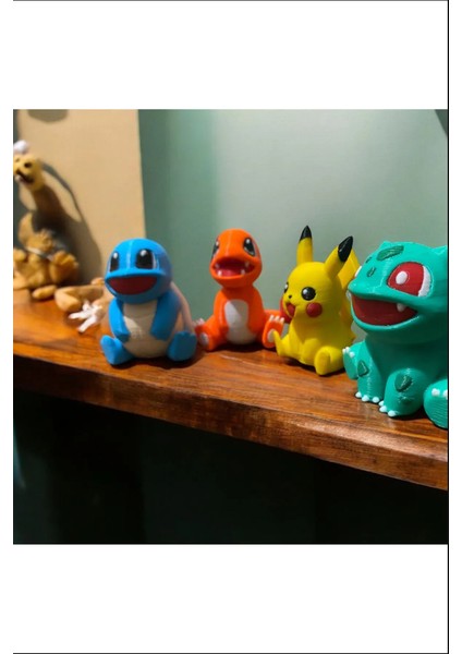 Favori Pokemon Figür Başlangıç Seti (Pikachu,bulbasaur,charmander,squirtle)