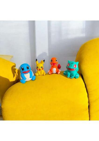 Favori Pokemon Figür Başlangıç Seti (Pikachu,bulbasaur,charmander,squirtle)