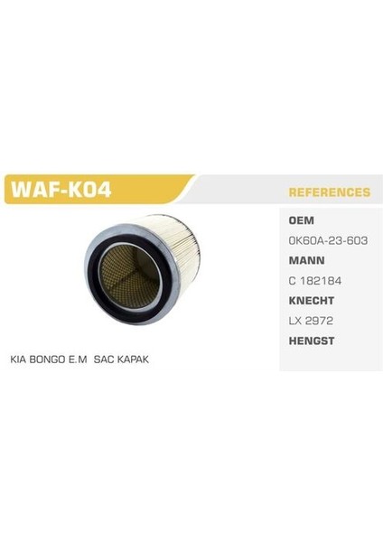 WAF-K04 Winkel Hava Filtresi Bongo K2500 99-03 519280720