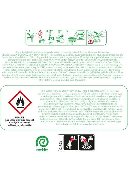 Airwick Freshmatic Makine Yedek Lavanta + Bahar Çiçekleri + Temizlik Esintisi