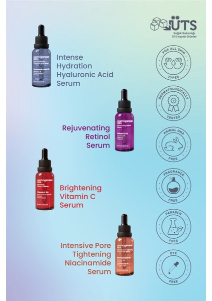 Tüm Cilt Tipleri Temel Serum Başlangıç Seti Vegan indirimleri