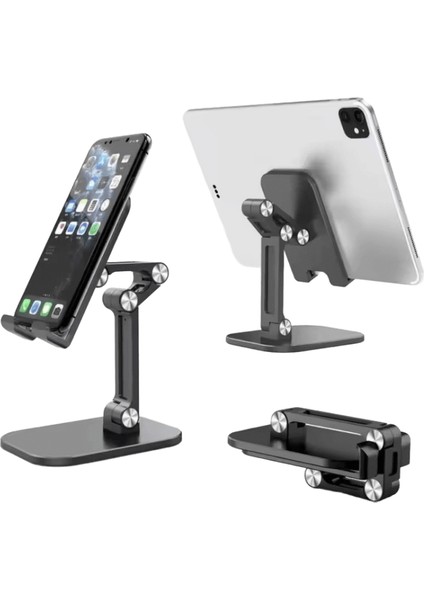 Üç Bölümlü Katlanabilir Masa Cep Telefonu Tutucu iPhone Için iPad Tablet Için Esnek Ayarlanabilir Tembel Telefon Tutucu Abs Malzeme Renk: Beyaz (Yurt Dışından)