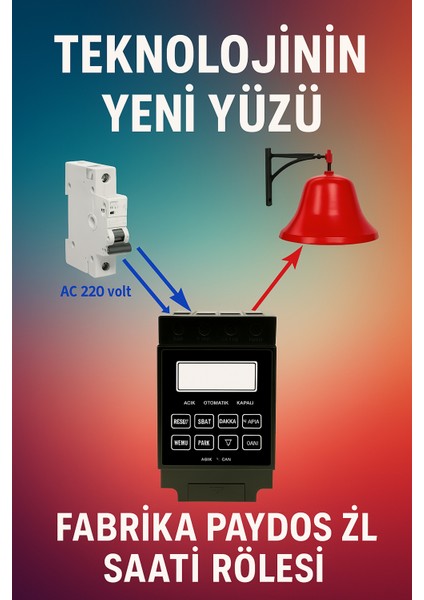 ZKM 02 İşyeri Fabrika Paydos Mola Saati Zil Rölesi