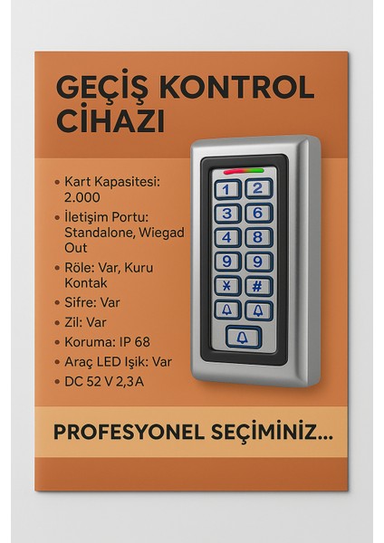 Kartlı Şifreli Kart Okuyucu Metal Proximitiy Dış Ortam fiyatları