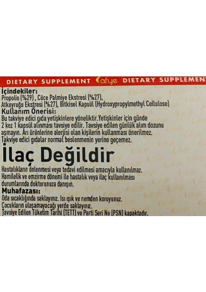 P.S.A (Propolis,saw Palmetto, Horsetail) 120 Kapsül