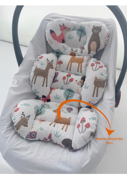 Sevimli Orman Tasarım Puset Minderi / Bebek Arabası Minderi