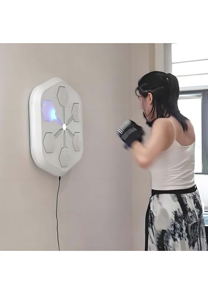 Beyaz Onepunch Music Boxing V3-Boks Makinası-Duvara Monte,türkçe Programlı-Ayarlanabilir IŞIKLI-900ŞARKI modelleri