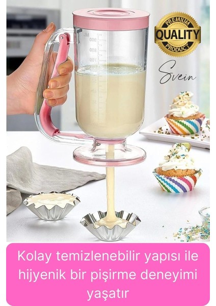 Pankek Hamur Porsiyonlayıcı Ölçülü Akıtma Dağıtıcı Krep Yapma Puding Muffin 900 ml Ölçekli Aparatı fiyatları