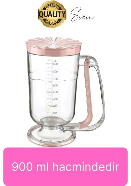 Pankek Hamur Porsiyonlayıcı Ölçülü Akıtma Dağıtıcı Krep Yapma Puding Muffin 900 ml Ölçekli Aparatı fırsatları