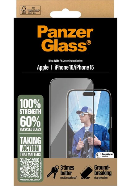Apple iPhone Apple iPhone 16 Uwf Şeffaf Cam Ekran Koruyucu fırsatları