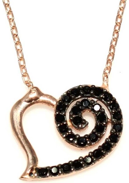 925 Ayar Gümüş Kalpli, Lava Kolye