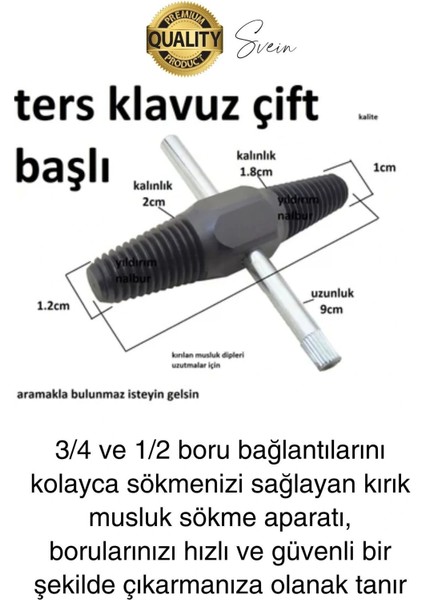 Kırık Musluk Ters Kılavuz Açıcı Aparatı Çift Başlı Su Borusu Vida Hasarlı Cıvata Sökücü Set modelleri