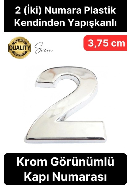 No 2 Kapı Numarası Kendinden Yapışkanlı Masa Dolap Plastik Ev Posta Kutusu Dış Mekan Daire 3,75 cm