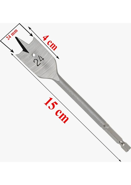Ağaç Yaprak Matkap Ucu Hex Saplı 24 mm