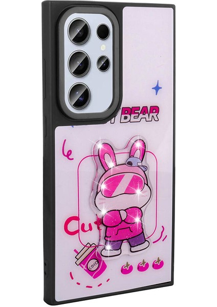 Galaxy S24 Ultra Kılıf Parlayan Kabartmalı Ikonik Figürlü Fygs Amas Silikon Kapak-Mor fırsatları