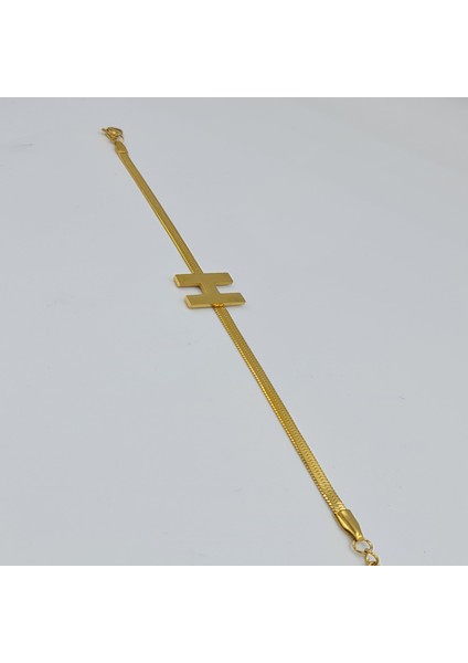 Altın Renk Çelik H Harf Detaylı Ayarlanabilir Bileklik – 17+6 cm fiyatları