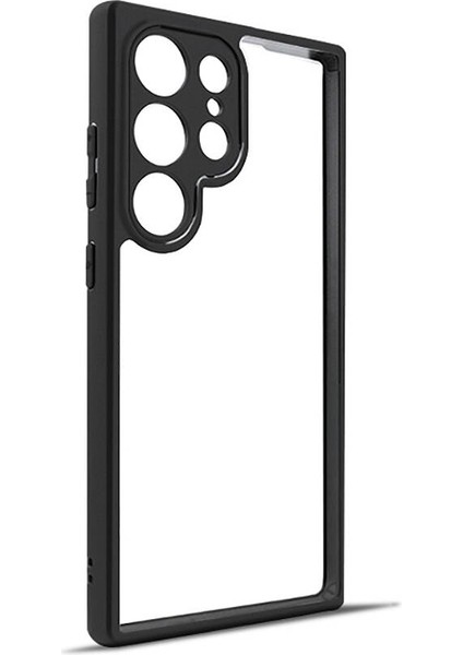 Galaxy S24 Ultra Kılıf Kamera Korumalı Şeffaf Arka Yüzey Fygs New Roll Kapak-Siyah indirimleri