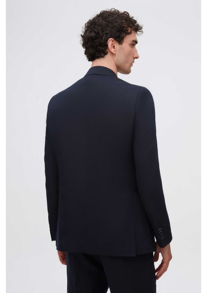 Ds Damat Regular Fit Lacivert Armürlü Takim Elbise