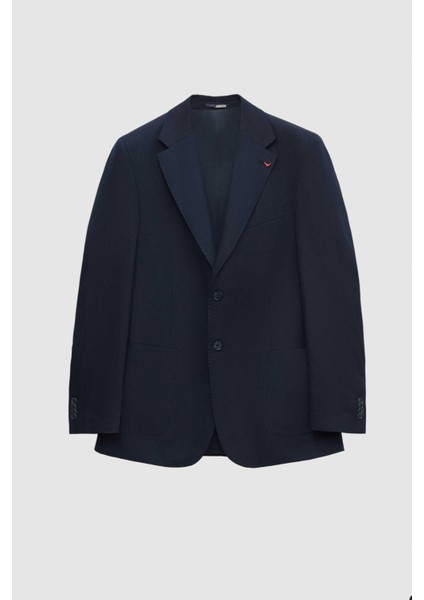 Ds Damat Regular Fit Lacivert Armürlü Takim Elbise