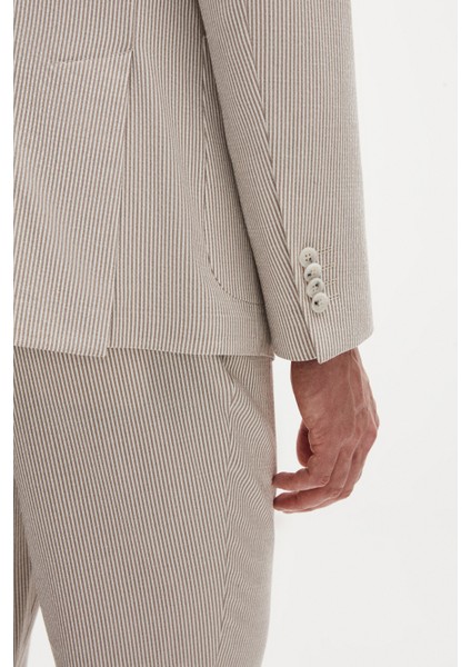 Slim Fit Vizon Gofre Takim Elbise fırsatları