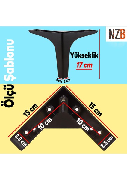 Lüks Mobilya Kanepe Sehpa Tv Ünitesi Koltuk Ayağı 17 cm Siyah Baza Ayak fiyatları