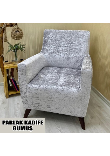 Parlak Kadife Kumaş Tekli Koltuk & Berjer Koltuk Kılıfı