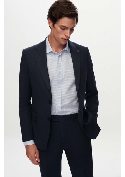 Ds Damat Slim Fit Lacivert Armürlü Takim Elbise fiyatları
