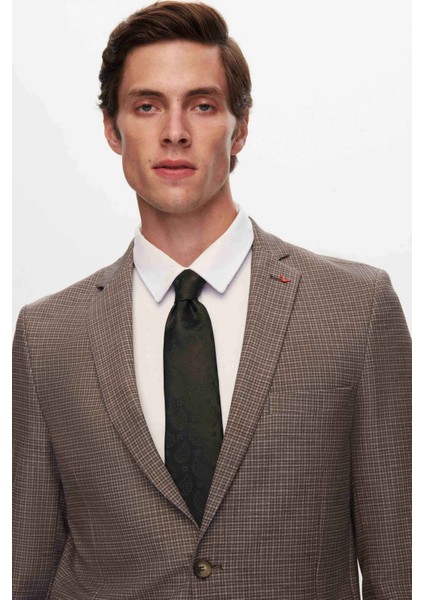 Ds Damat Slim Fit Kahverengi Baskılı Takim Elbise fırsatları