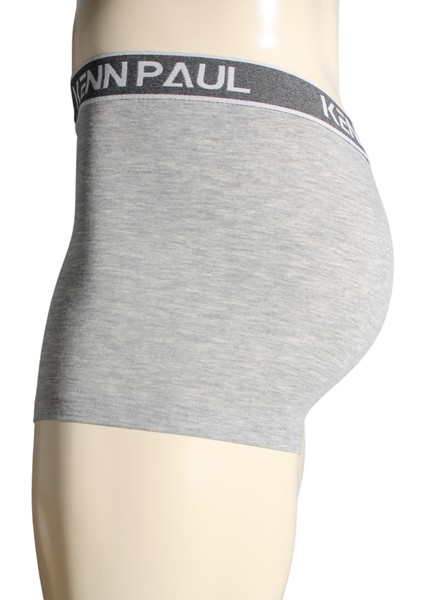 3'lü Erkek Düz Gri Ton Pamuk Boxer Fitted