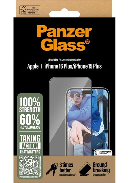 Apple iPhone 15 Plus Uwf Şeffaf Cam Ekran Koruyucu