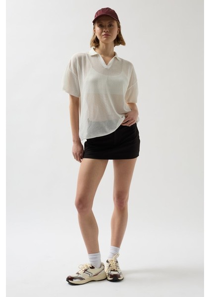 Polo Yaka Transparant-Shirt