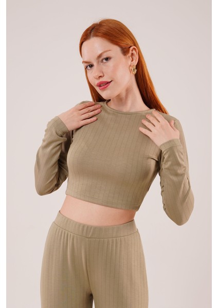 Fitilli Bluz ve Pantolon Yeşil Ikili Takım