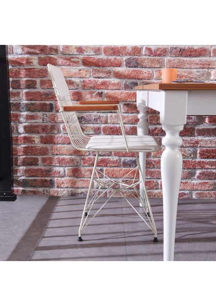 Akın Lüx Kollu Tel Sandalye - Beyaz - 83X39X59,5 cm fiyatları
