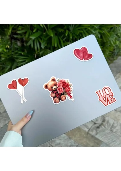 50 Adet Sevgililer Günü Karikatür Ayı Dekoratif Stickerlar fırsatları