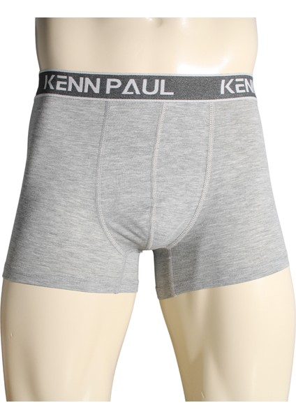 Erkek Gri Düz Pamuklu Lüks Boxer Yumuşak