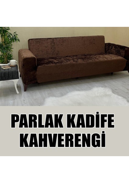 Parlak Kadife Kumaş Üçlü & Çekyat Koltuk Kılıfı