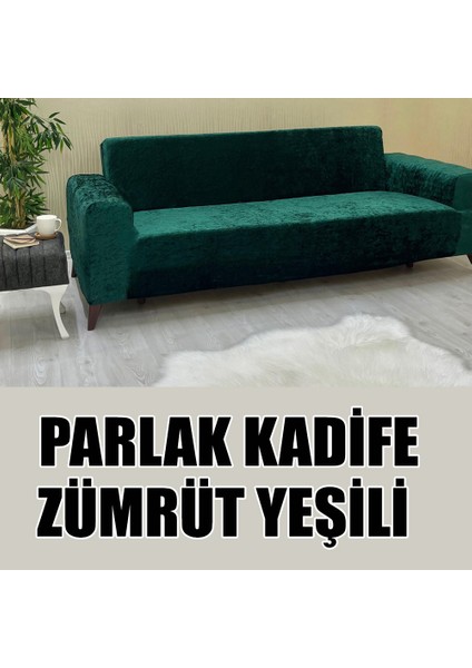 Parlak Kadife Kumaş Üçlü & Çekyat Koltuk Kılıfı