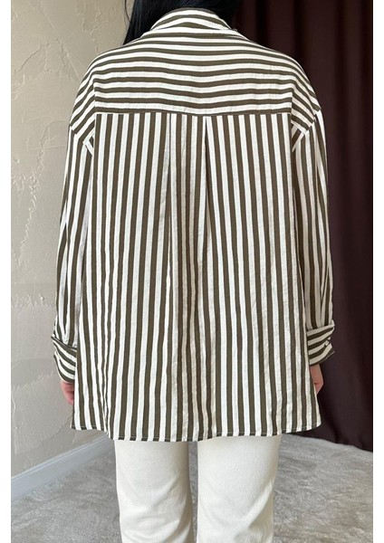 Haki Çizgili Gömlek fırsatları