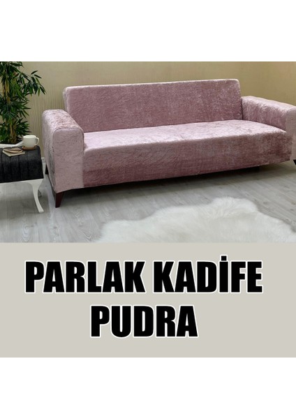 Parlak Kadife Kumaş Üçlü & Çekyat Koltuk Kılıfı