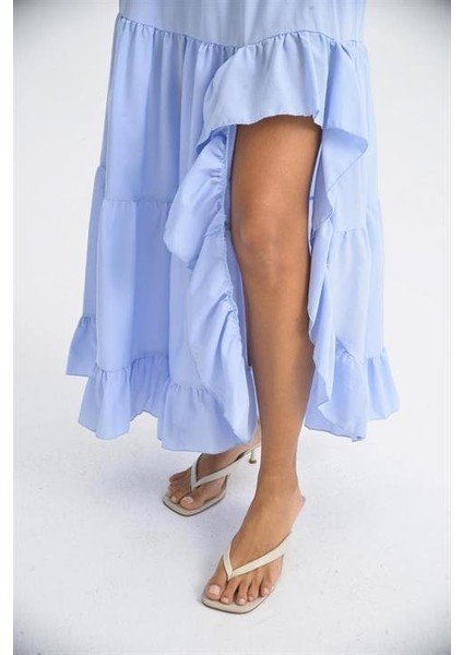 Audrey Fıfrlı Yırtmaç Detay Etek 4037 fırsatları