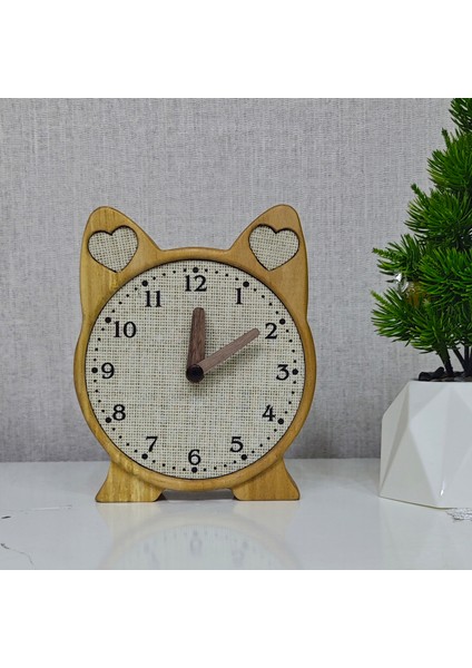 Kedi Tasarımlı Ahşap Masa Saati fırsatları