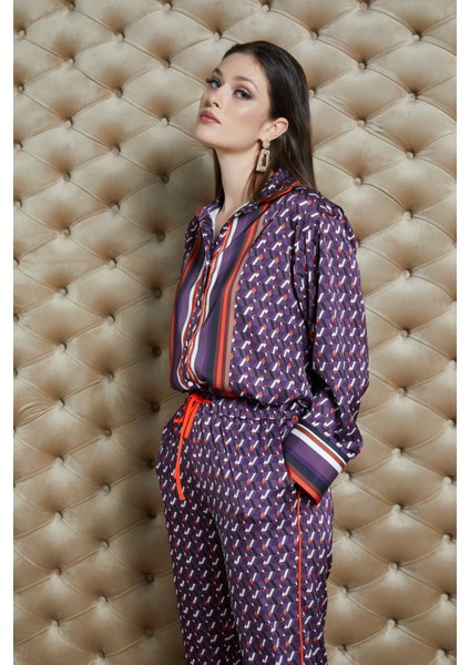 Desenli Kadın Saten Gömlek - Modern ve Şık - Günlük ve Özel Gün Için Gömlek fiyatları