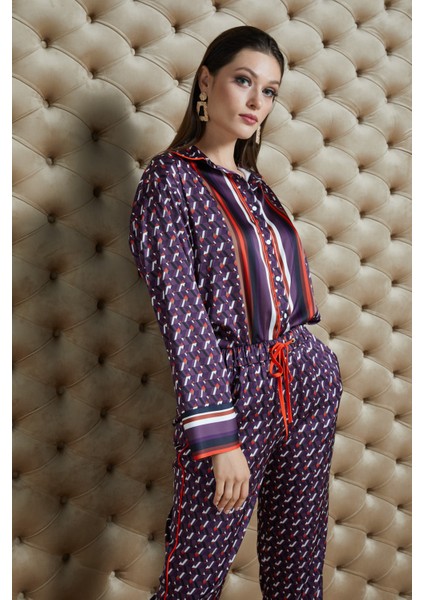 Desenli Kadın Saten Gömlek - Modern ve Şık - Günlük ve Özel Gün Için Gömlek modelleri