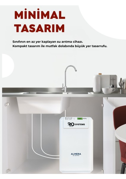 Dijital Tds Ekranlı Ro 8 Aşamalı Su Arıtma Cihazı Çelik Tank Ekstra Mineralli